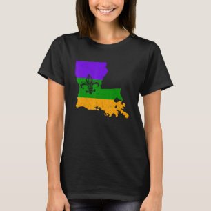Vintage USA New Orleans Mardi Gras Flag Fleur De L T-Shirt