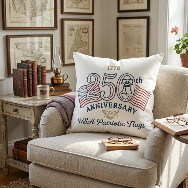 Vintage USA patriotische Flaggen Liberty Bell Wurf Kissen (Von Creator hochgeladen)