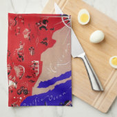 Vintage USA Reisebüro Karte Handtuch (Viertel Falte)