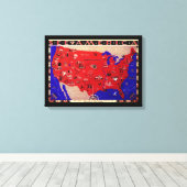 Vintage USA Reisebüro Karte Leinwanddruck (Insitu (Holzboden))