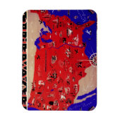 Vintage USA Reisebüro Karte Magnet (Vertikal)