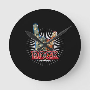 Vintage USA Rock - Band Konzertposter 70er 80er Runde Wanduhr