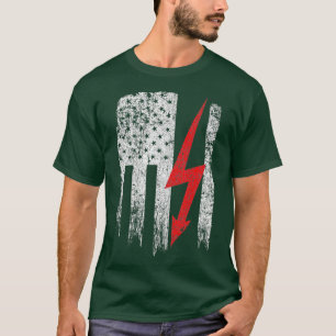 Vintage USA Rot Weiß - Elektriker Amerikanisches T T-Shirt