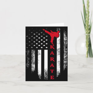 Vintage USA Rot-Weiße Karate-Amerikanische Flagge Karte