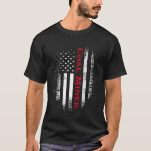 Vintage USA Rot Weißer Kohlebergmann Amerikanische T-Shirt