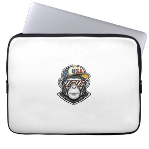 Vintage USA Schimpanse Patrioten-Sonnenbrille-Shir Laptopschutzhülle