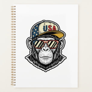 Vintage USA Schimpanse Patrioten-Sonnenbrille-Shir Planer