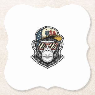 Vintage USA Schimpanse Patrioten-Sonnenbrille-Shir Untersetzer