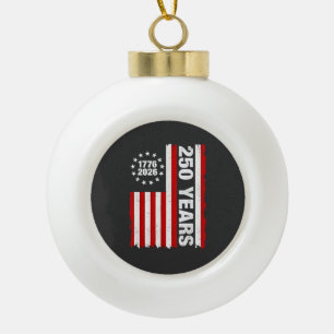 Vintage USA Semiquincentennial 250. Jubiläum  Keramik Kugel-Ornament