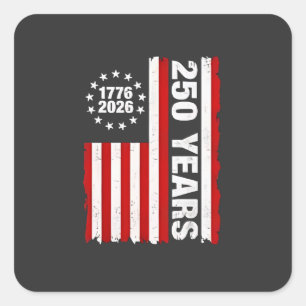 Vintage USA Semiquincentennial 250. Jubiläum Quadratischer Aufkleber