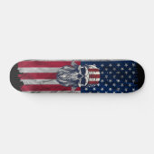 Vintage USA Skull Patriotic Skateboard Deck (Horizontal)