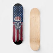 Vintage USA Skull Patriotic Skateboard Deck (Vorderseite)