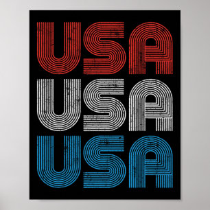 Vintage USA Unabhängigkeitstag 4. Juli Patriotisch Poster