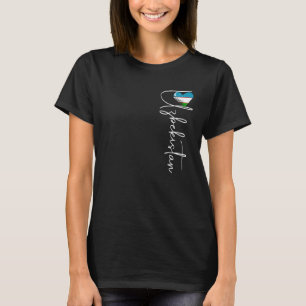 Vintage usbekische Flagge, usbekisches Herz, Usbek T-Shirt