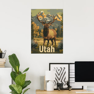 Vintage Utah-Elch Poster