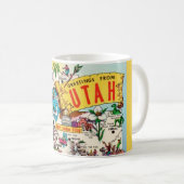 Vintage Utah-Karte Kaffeetasse (VorderseiteRechts)