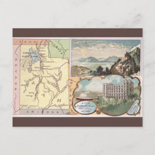 Vintage-Utah-Karte Postkarte