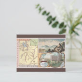 Vintage Utah Map Postkarte (Stehend Vorderseite)