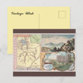 Vintage Utah Map Postkarte (Vorne/Hinten)