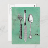 Vintage Utensil Postkarte (Vorne/Hinten)