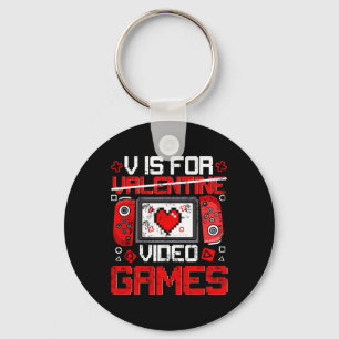 Vintage V ist für Video-Spiele Valentinstag Gamer  Schlüsselanhänger