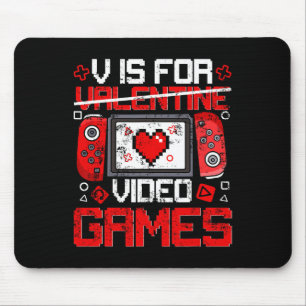 Vintage V ist für Videospiele Valentinstag Gamer V Mousepad