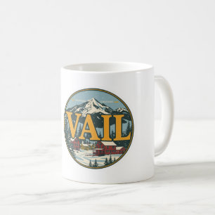 vintage Vail Colorado Outdoor Winter Schnee Ski Kaffeetasse