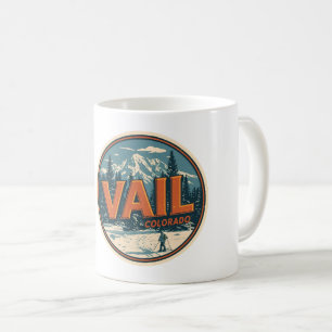 vintage Vail Colorado Outdoor Winter Schnee Ski Kaffeetasse