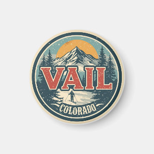 Vintage Vail Colorado Outdoor Winter Schnee Ski Magnet