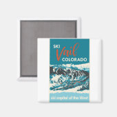 Vintage Vail Skiposter Magnet (Vorderseite/Rückseite)