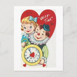 Vintage "Valen-time" Valentinstag Feiertagspostkarte