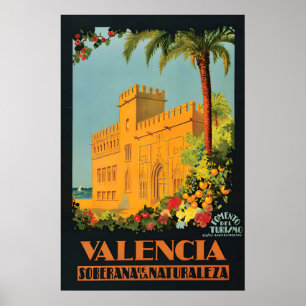 Vintage Valencia Spanien Reiseplakat Retro-Wand Poster