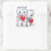 Vintage Valentinaufkleber Quadratischer Aufkleber (Tasche)