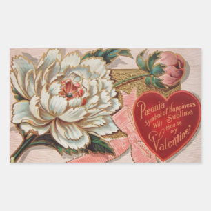 Vintage Valentinaufkleber Rechteckiger Aufkleber