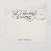 Vintage Valentinduhren, Klee und Blume Feiertagspostkarte (Rückseite)