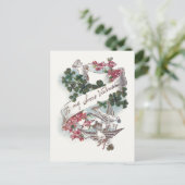 Vintage Valentinduhren, Klee und Blume Feiertagspostkarte (Stehend Vorderseite)