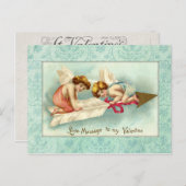 Vintage Valentine Angels Feiertagspostkarte (Vorne/Hinten)