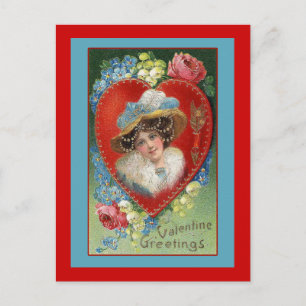 Vintage Valentine Art Grußkarten Feiertagspostkarte