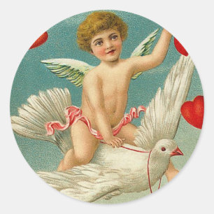 Vintage Valentine-Aufkleber Runder Aufkleber