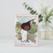 Vintage Valentine Beet Postkarte (Stehend Vorderseite)