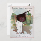 Vintage Valentine Beet Postkarte (Vorne/Hinten)