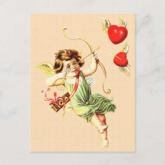Vintage Valentine Card Postkarte (Vorderseite)