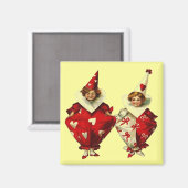 Vintage Valentine-Clowns Magnet (Vorderseite/Rückseite)
