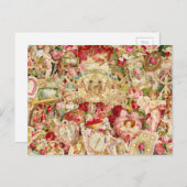 Vintage Valentine Collage Feiertagspostkarte (Vorne/Hinten)