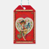 Vintage valentine cupid art musique geschenkanhänger (Vorderseite)