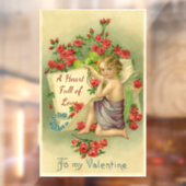 Vintage Valentine Cupid-Fensterklammer Fensteraufkleber (Blatt 2)