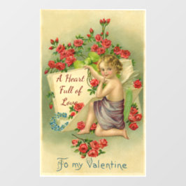 Vintage Valentine Cupid-Fensterklammer Fensteraufkleber