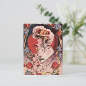 Vintage Valentine-Dame Feiertagspostkarte (Stehend Vorderseite)