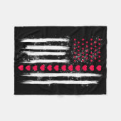 Vintage Valentine Day American Flag Heart Perfect  Fleecedecke (Vorderseite (Horizontal))