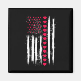 Vintage Valentine Day American Flag Heart Perfect  Magnet